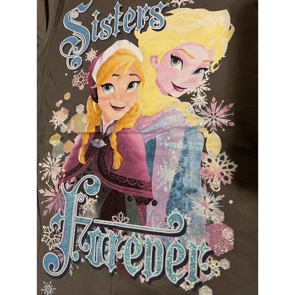 Disney Frozen Short Sleeve Elsa Anna Sisters Forever T-Shirt Girls Small - Picture 2 of 5